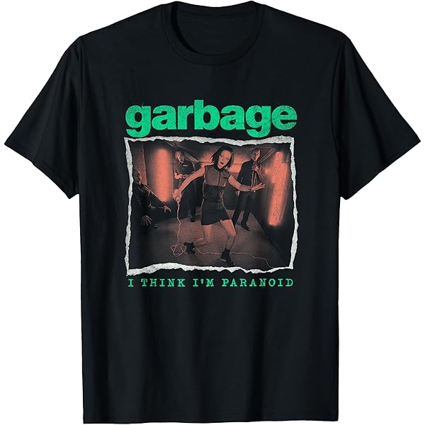 Garbage Rock Band I Think I'm Paranoid Short Sleeve T-Shirts 90s